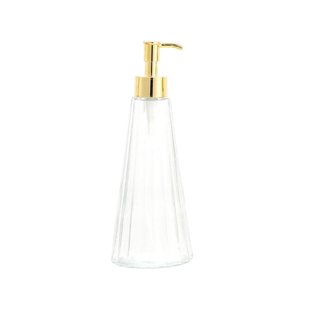 Textured Glass Soap Dispenser - 8.66oz Refillable Pump Bottle for Hand Soap, Liquid Dispenser for Bathroom, Kitchen Sink