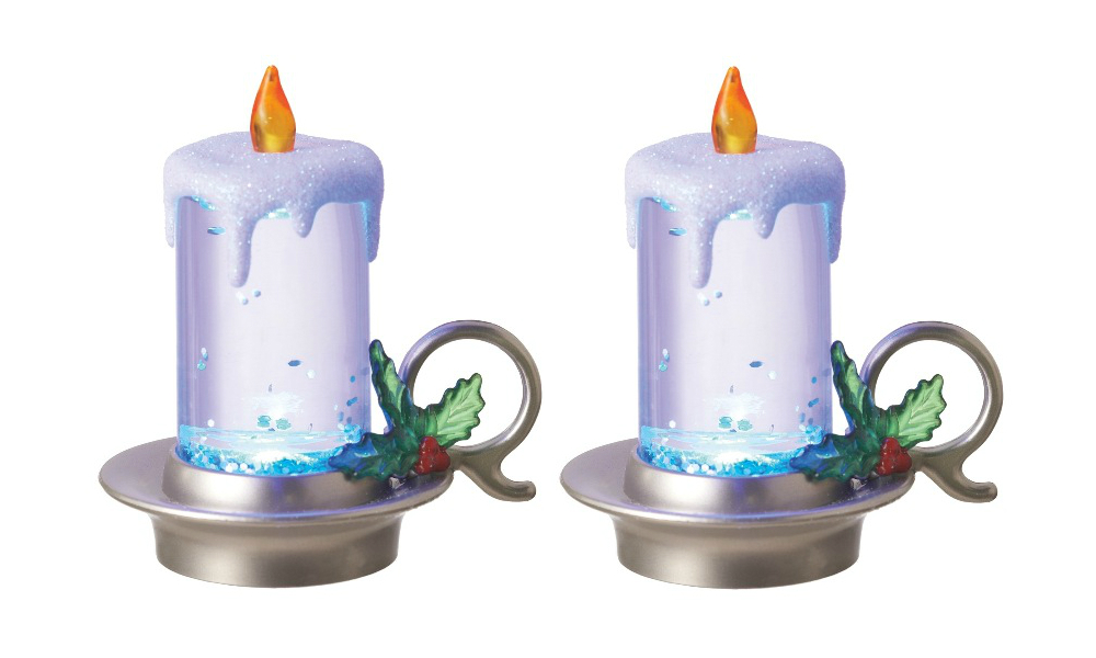 Lights Up Christmas Candle Mini Shimmers Set of 2