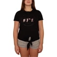thumbnail image 1 of Reebok Tie Front Graphic playera para mujer, color negro, grande, 1 of 4
