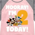 thumbnail image 3 of Mickey & Friends - Hooray I'm 2 Today - Toddler And Youth Girls Raglan Graphic T-Shirt, 3 of 5