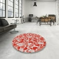 thumbnail image 4 of Ahgly Company Machine Washable Indoor Rectangle Transitional Neon Red Area Rugs, 5' x 8', 4 of 7