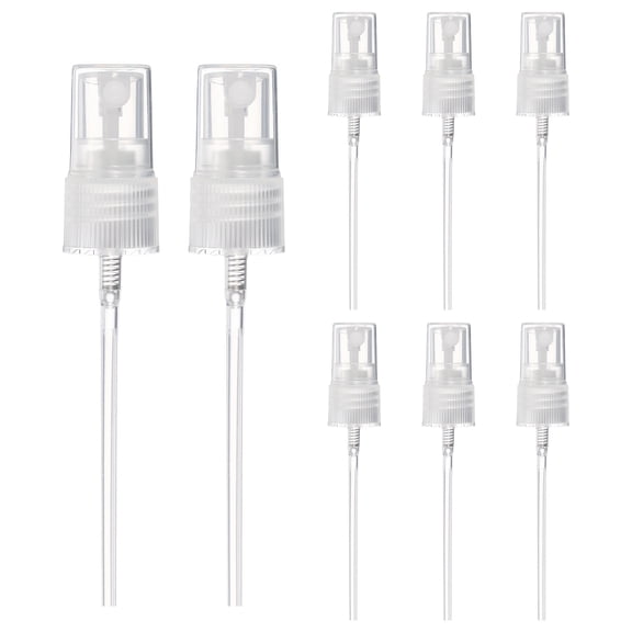 Uxcell Fine Mist Spray Top, Spray Bottle Top Nozzle Sprayer Reusable Replacement for 18 Caliber Bottles Pump - Fitting For(Essential Oil Bottles/Perfumes/Cleaning Solution) 8 Pcs & Clear