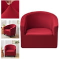 thumbnail image 6 of Solid Color Stretch Sofa Slipcover Loveseat Cushion with Arms and Seat Chair Covers Armchair Slipcovers for Bedroom Living Room Red, 6 of 10