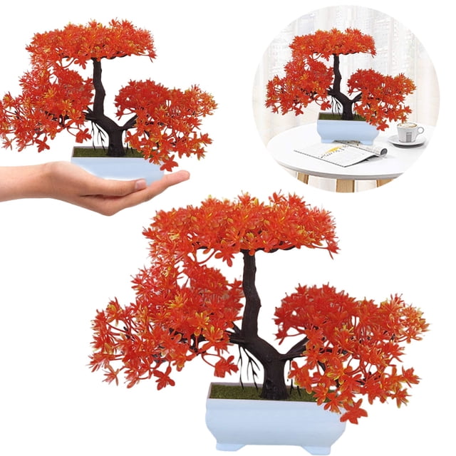 Bonsaï Réaliste en Pot pour Décoration Intérieure et Extérieure