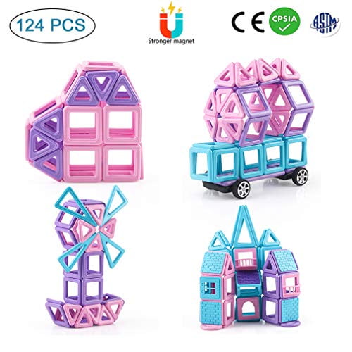 letsgood 124PCS Castle Blocks Tiles Toys Set 3D