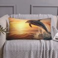 thumbnail image 6 of Disketp Sunset Dancing Dolphin A Pillowcase, Queen Size Pillow Cases for Bedroom,Office,Sofa, Pillow Cover with Envelope Closure - 20x36in, 6 of 7
