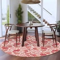 thumbnail image 4 of Valentine's Day Washable Round Area Rug 8 ft, Romantic Gradient Leopard Love Heart Linen Texture, Soft Non Slip Rugs Stain Repellent Indoor Felt Carpet for Living Dining Room Bedroom Home Office, 4 of 9