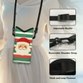 thumbnail image 5 of ZIATUBLES Santa Claus Print Neoprene Phone Bag Christmas Cellphone Sleeve Pouch Shockproof Phone Purse with Adjustable Crossbody Strap and Hook and Loop Fastener, 4 X 8 Inch, 5 of 7