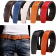thumbnail image 6 of High-quality 3.7cm Trouser Jeans Belt Decor Replace Strap Durable Leather Belt Strap No Buckle Belt Waistband Genuine Leather ORANGE, 6 of 8
