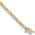 thumbnail image 1 of 14K Two-Tone A Diamond Fancy Link Tennis Bracelet (7 X 4.5) Made In United States x638a, 1 of 5