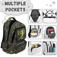 thumbnail image 7 of FKELYI Green Cartoon Axolotl Print Kids Backpack with Multi-Pockets 17 Inch Schoolbag for Elementary Student Bookbag Casual Daypack Travel Rucksack Knapsack for Boys Girls, 7 of 7