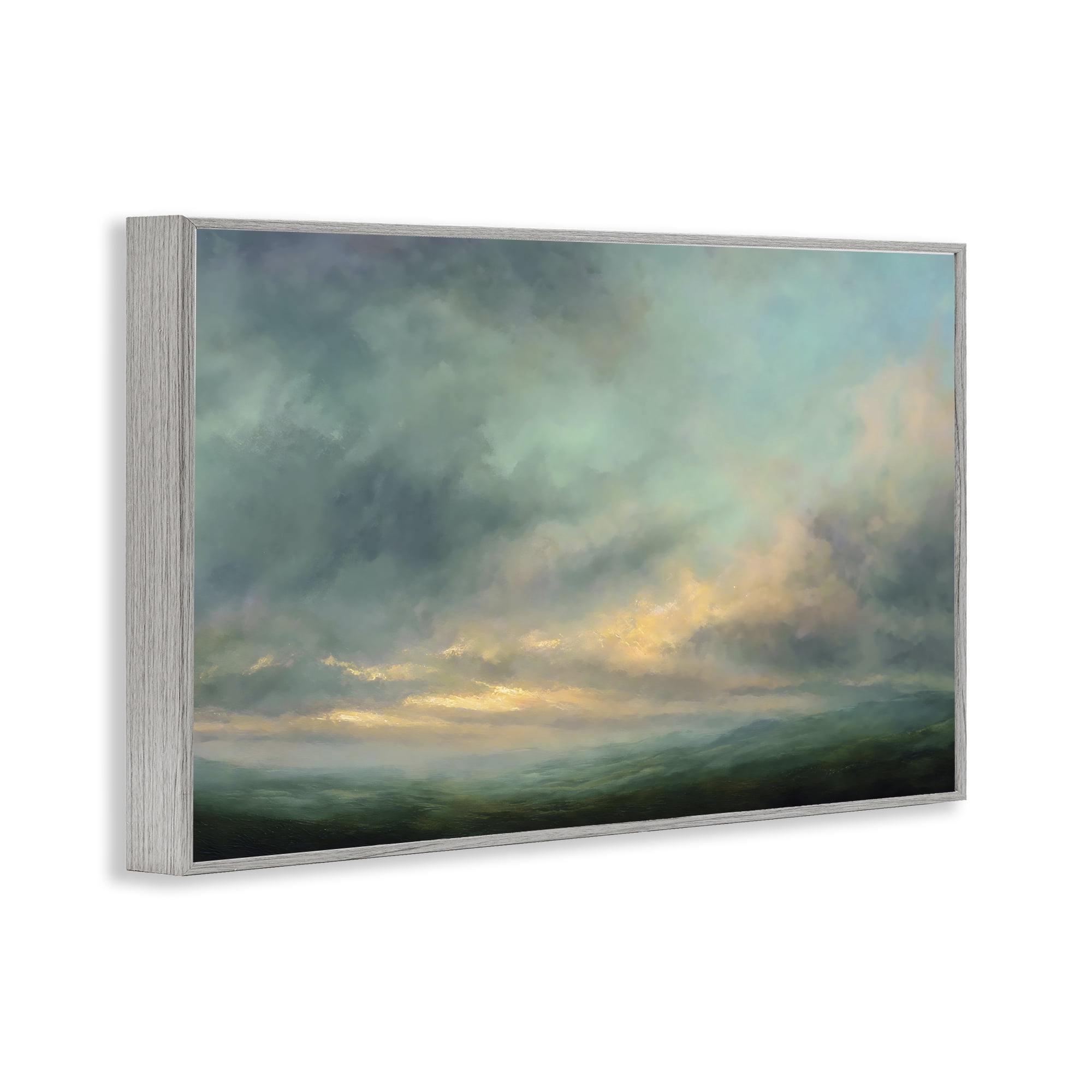 Stupell Industries Blue Toned Golden Hour Gray Framed Giclee Art, design by Petal Prints Design