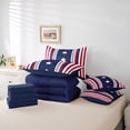 thumbnail image 5 of Homewish Cute American Stars Bedding Comforter Set, Navy Red Stripes Ombre King Bedding Sets, Cartoon US Flag Reversible Bed Sheets, Ultra Soft Bedroom Decor, 5 of 7