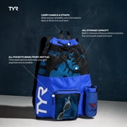 TYR Big Mesh Mummy Backpack - Ventilated Swim Gear Athletic Sport Bag, Black