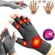 thumbnail image 1 of Guantes unisex para artritis, de medio dedo, de compresión, para pantalla táctil, de invierno (tallas), color gris, 1 of 5