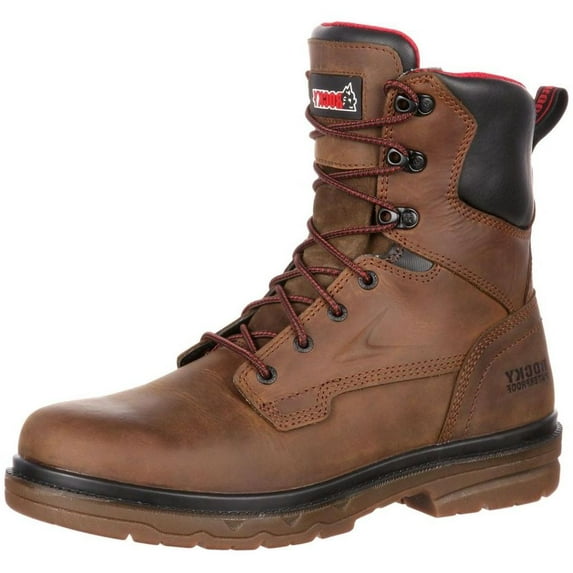Rocky Work Boots Mens 8" Elements Shale Waterproof Brown RKK0160