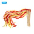 thumbnail image 3 of Unique Bargains Lace Silk Ribbon Fairy Sticks Wands for Wedding Party, Red/Yellow 25 Pack, 3 of 5