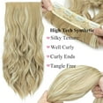 thumbnail image 3 of Benehair 4 Pieces Set Clip in Hair Extensions Highlight Wavy Curly Long Synthetic Hairpieces for Women 22 inch Ash Blonde mix Bleach Blonde, 3 of 9