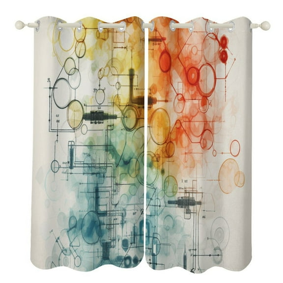 Chemistry Formulas Blackout Curtains for Bedroom Curtains Insulated Room Darkening Window Drapes for Living Room