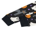 thumbnail image 5 of NIPAXO Toddler Boys Halloween Pajamas Black Cotton Spooky Ghost Cat Sleepwear Set Long Sleeve Ribbed Outfits for Kids,Black, 5 of 8