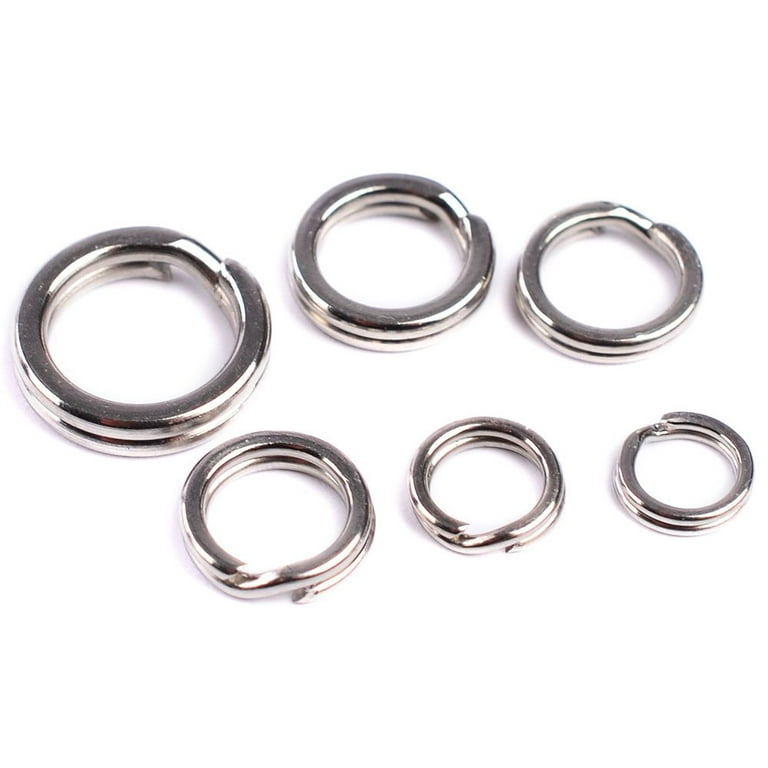 ChengR 100pcs Hot 3#-8#Line Tackle Double Fish Connector Fishing Split Rings Stainless Steel Swivel Snap 7.5mm, Size: 7.5 mm