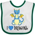 thumbnail image 3 of Inktastic I Love Dragons with Cute Blue Dragon Boys or Girls Baby Bib, 3 of 4