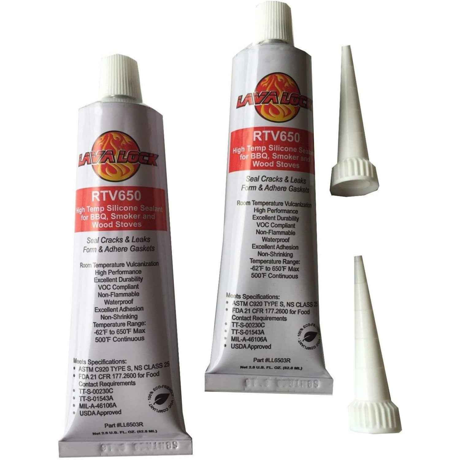 2 Pack HElectQRIN BBQ Sealer Hi Temp RTV 650 Smoker Grade Adhesive Red