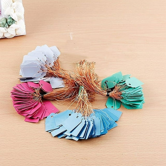Trayknick 100 Pcs Waterproof Strip Line Gardening Labels Signs Plant Hanging Tags Blue