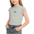 thumbnail image 2 of Guluxicc Kids Girls T-Shirts Trendy Summer Cotton Short Sleeve Tee Cute Streetwear Top for 1-12 Years, 2 of 9