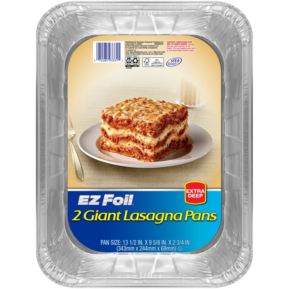 EZ Foil Giant Lasagna Pan, 2 Piece - Walmart.com - Walmart.com