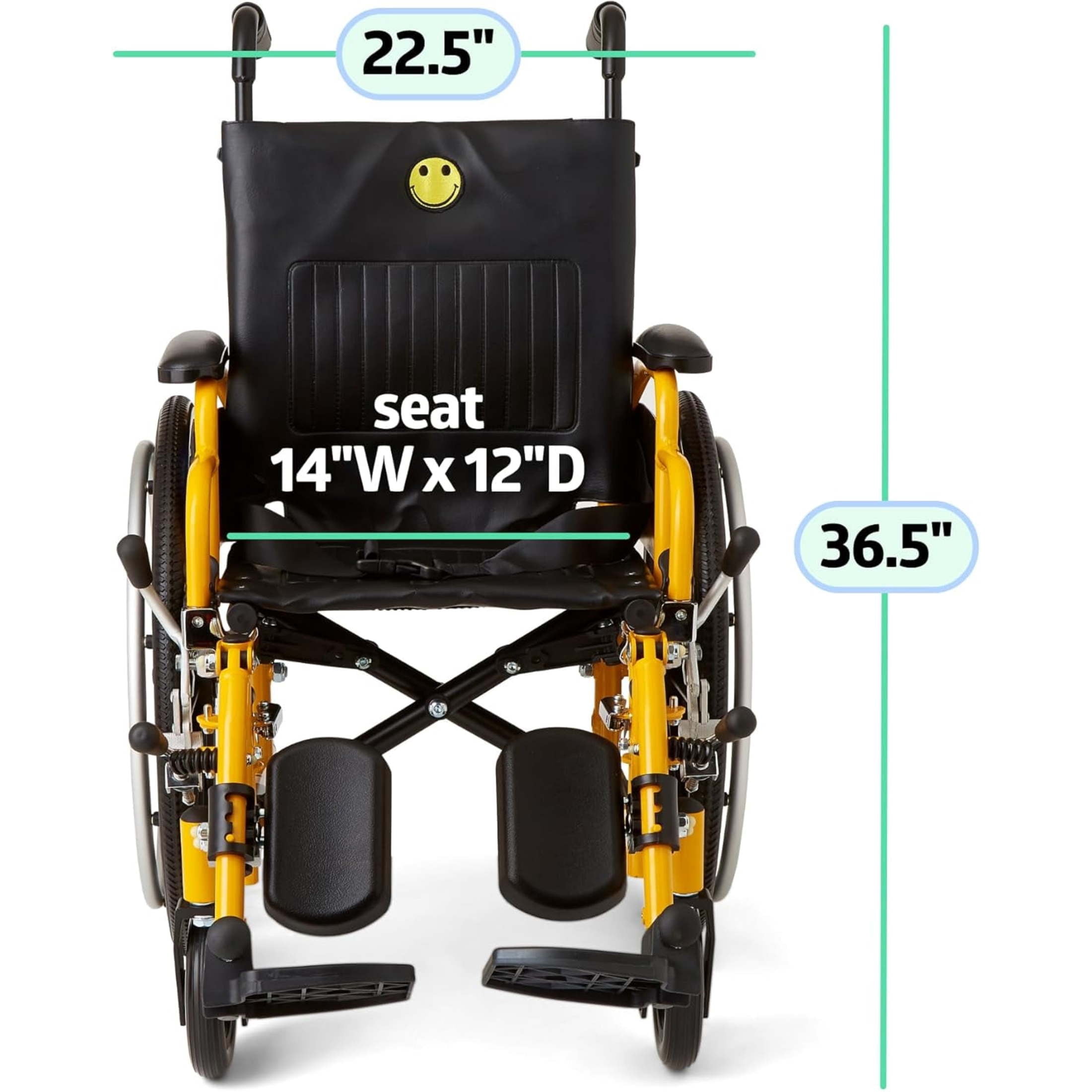 Medline K4 Extra-Wide Lightweight Wheelchair, 22" Wide Seat, Removable Desk-Length Arms, Elevated Leg Rests