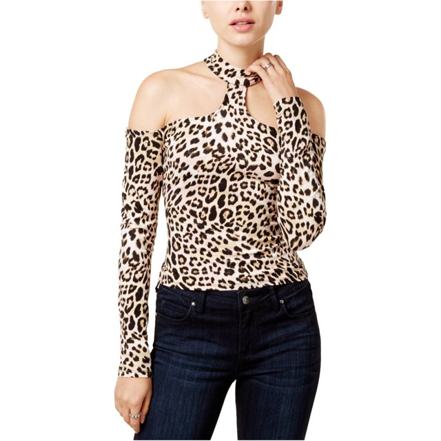 Blusa tipo túnica Guess con gargantilla para mujer marrón pequeña