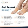 thumbnail image 3 of Copper Compression Copper Arch Support - 2 Pain Relief Foot Care Brace Sleeves for Plantar Fasciitis, Heel Spurs - Wide Narrow Feet - Flat & Fallen Arches, High Arch - One Size - 1 Pair - Nude, 3 of 5