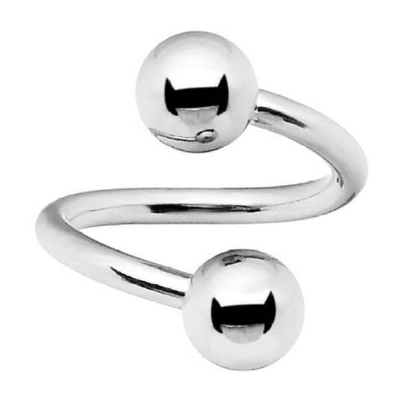 Surgical Steel Spiral Barbell Ring 16  14 Gauge With Single Twist