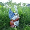 thumbnail image 6 of 5"Capacity Resin Gnome Figurin Rain Gauges Hand Painted Sculpture With Plastic Water Gauge Rain Catcher Personalize Lawn Garden Yard Courtyard Outdoor Space Decor 3.7 X 8" Blue, 6 of 6