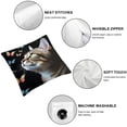 thumbnail image 4 of BANET Cat with Case Blackground Throw Pillowcase Double-Sided Pillowcase Decorative Square Cushion Cover for Sofa Bedroom Home Decor 22x22in, 4 of 5