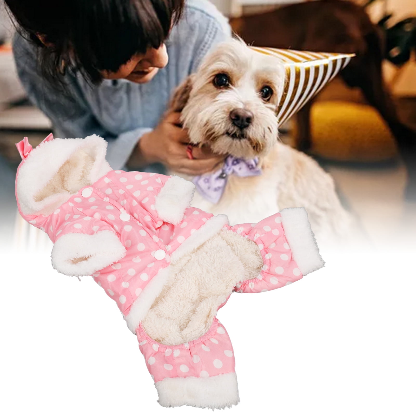 Manteau Chaud d Hiver de Chien Veste Epaissie Chaude d Animal Familier Hoodies de Chien Tenues Chaudes Costume d Hiver de Chiot de Combinaison a Quatre Pattes pour les Petits Chiens de Taille Moyenne