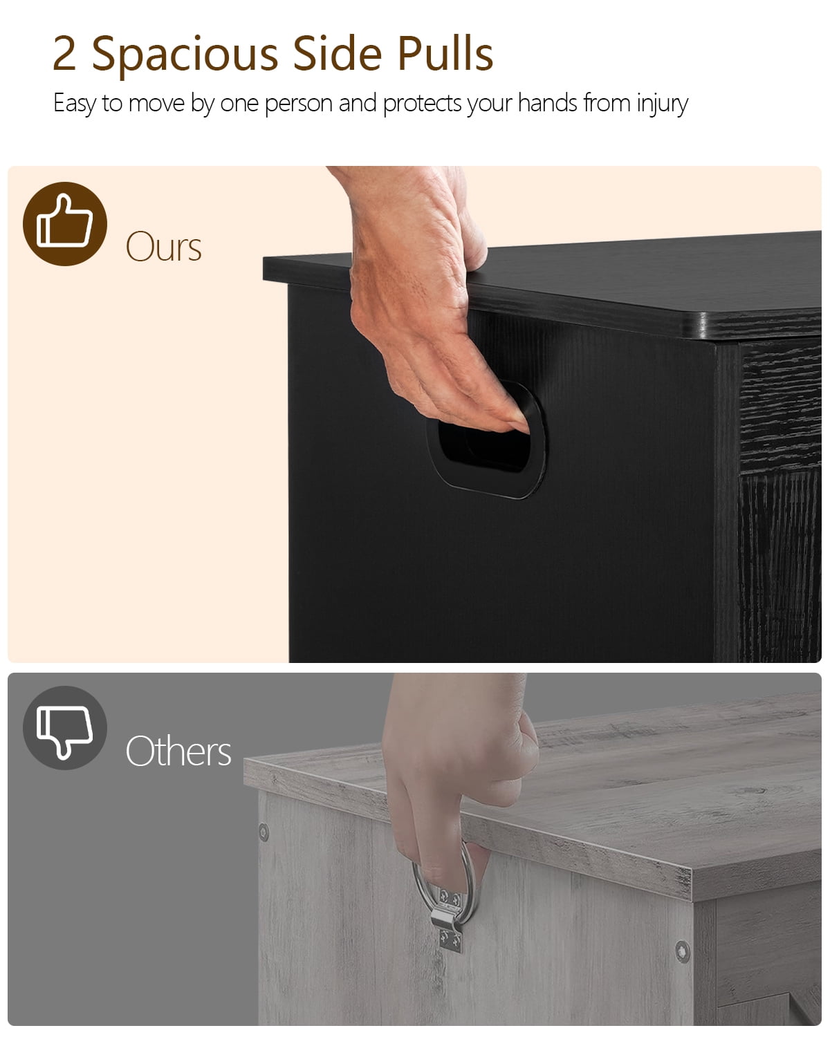 39.4” Storage Chest, Toy Chest, Toy Storage Box with 2 Safety Hinges, Lift Top Wooden Storage Chest, Storage Bench, for Living Room, Bedroom, Entryway, Black
