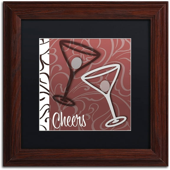 Trademark Fine Art "Cheers I" Canvas Art by Color Bakery Black Matte, Wood Frame