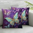 thumbnail image 3 of Chilfamy  Butterfly Cushion Case Throw Pillow Covers Butterflies Print Cushion Case Set Purple Marble Watercolour Pillowcase for Sofa Couch Bed Chair Car, 3 of 5