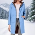 thumbnail image 4 of Long Hoodies for Women 2026 Winter Zip Up Fleece Linen Sherpa Overiszed Hooded Sweatshirt Jacket with Pockets, 4 of 7