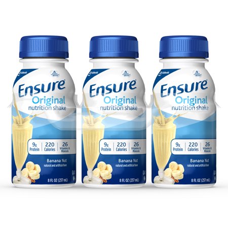 Diet Banana - Ensure Original Nutrition Shake with 9 grams of protein, Meal Replacement Shakes, Banana Nut, 8 fl oz, 24 Count