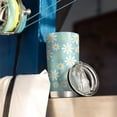 thumbnail image 3 of 20oz Daisy Coffee Tumbler with Lid and Straw,Reusable Stainless Steel Tumbler Cups Vacuum Insulated Travel Tumbler，mint Thermos Travel Coffee Mug，Daisy Gifts for Women,Mom,Friends, 3 of 5