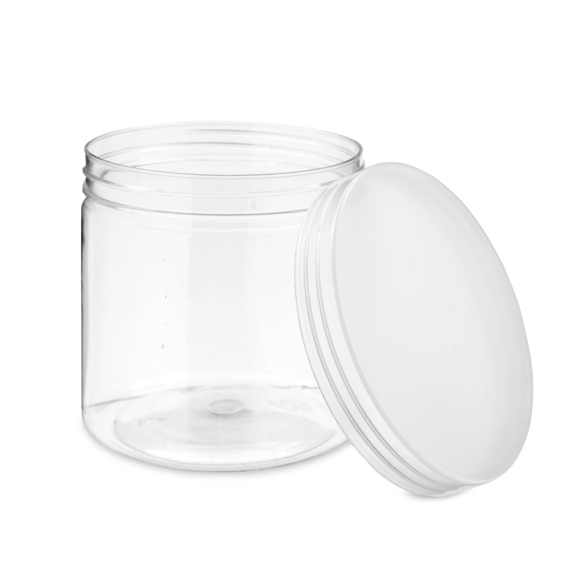 12 Pack Clear Plastic Jars Containers with Screw On Lids,Refillable Wide- Mouth Plastic Slime Storage Containers for Beauty Products,Kitchen &  Household Storage - BPA Free (2.8 Ounce)