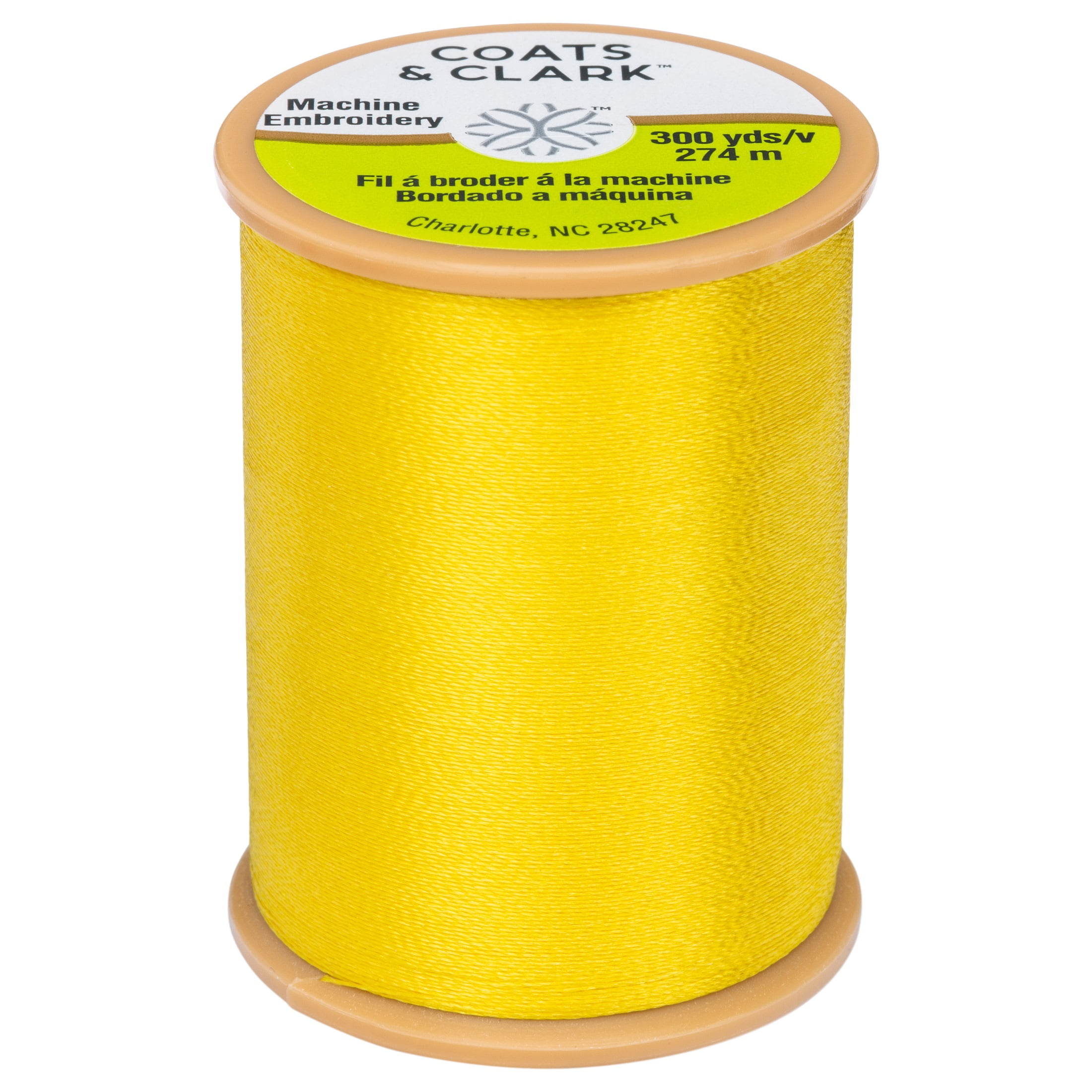 Coats & Clark Trilobal Embroidery Sun Yellow Polyester Thread, 300 Yards