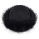 thumbnail image 3 of Gorro mongol de piel sintética para mujer, gorro de esquí con pompón de invierno (negro) kaili Sencillez, 3 of 4