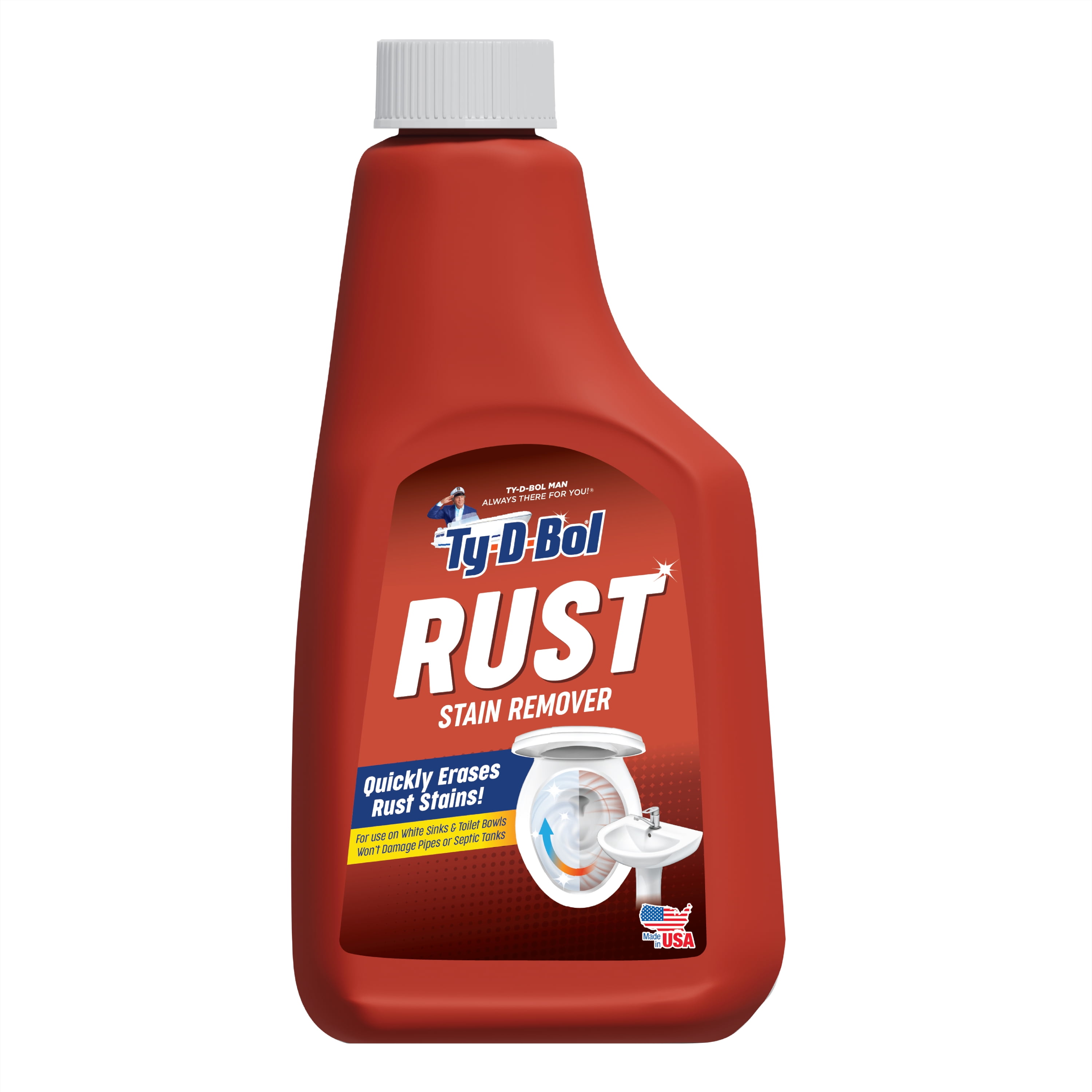 TyDBol Rust Stain Remover, White Sink and Toilet Bowl Rust Cleaner, 16 fl oz