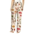 thumbnail image 3 of Disketp Retro Autum Mushrooms Print Women'S Comfy Pajama Pants Casual Drawstring Palazzo Lounge Wide Leg Pants, 3 of 9