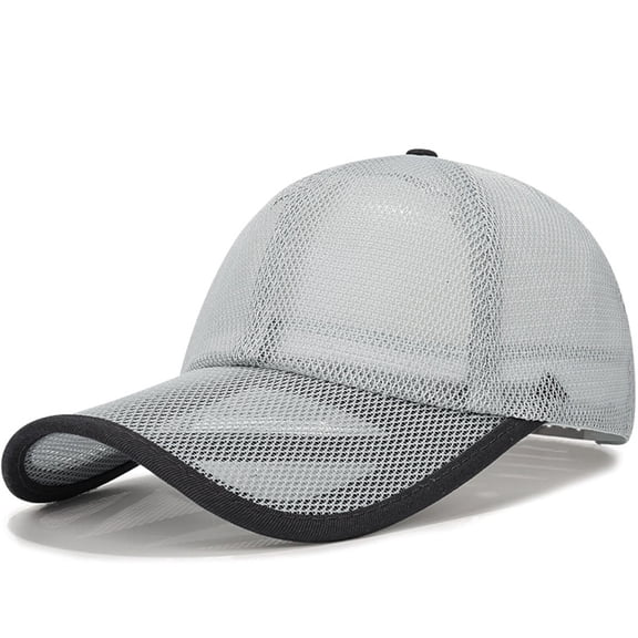 Xmyrz Men Summer Mesh Baseball Cap Breathable Hollow Brim Outdoor Sports UV Protection Lightweight Quick Dry Dad Hat GY1