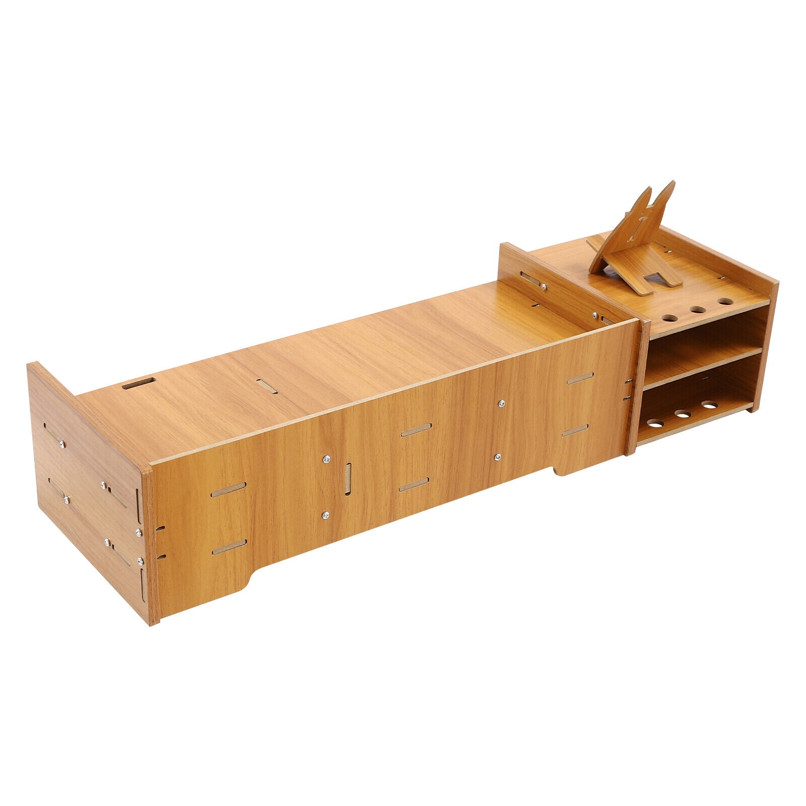PEAKORAWood Desk Organizer with Lock | Ergonomic Monitor Stand & Storage Solution